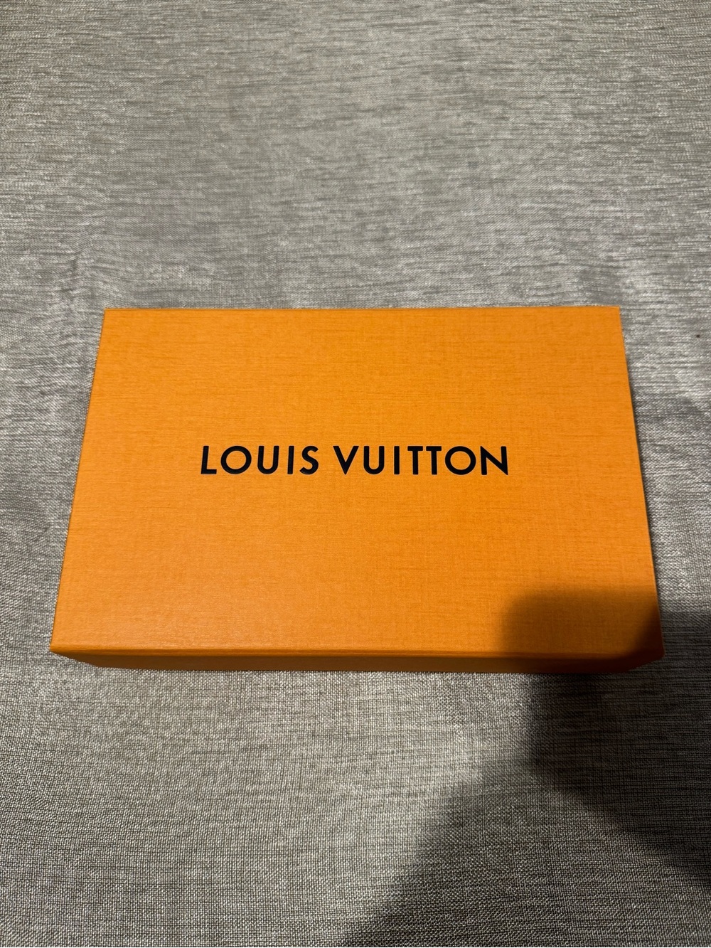 Louis Vuitton Orange Box with Black Logo Text